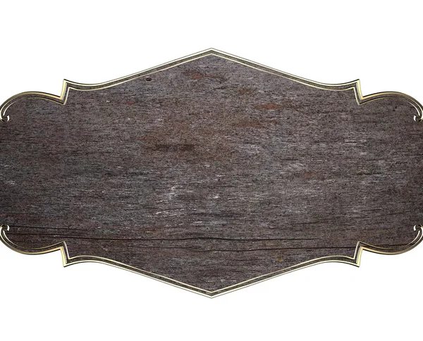 Padrão de ouro na placa de madeira isolada no fundo branco — Fotografia de Stock