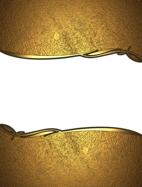 beyaz izole altın süslü kenarları altın tabela