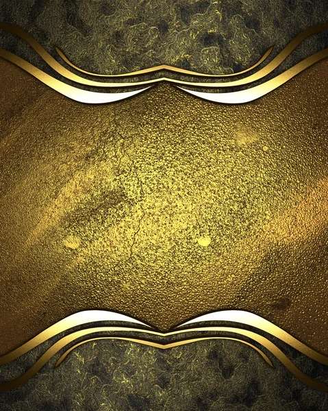 Navneplate av gull med utsmykkede gullkanter – stockfoto