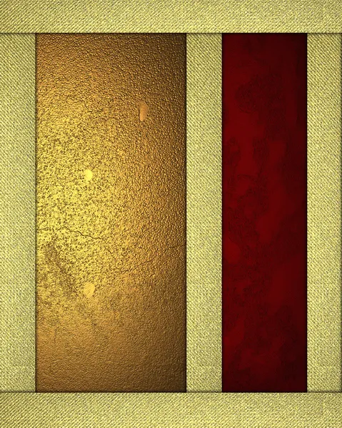 Modello di elemento. sfondo giallo e rosso in una cornice d'oro — Foto Stock