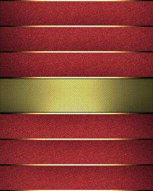 Fondo de oro con una cintas rojas con recorte en los bordes de oro