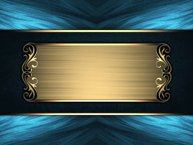 mavi arka plan ile altın mavi bir işaret ile döşeme. tasarım şablonu