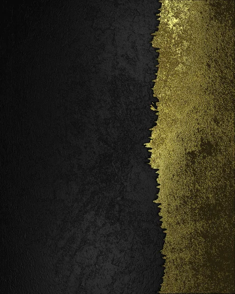 Black background with gold grunge torn plate — Stock Photo, Image