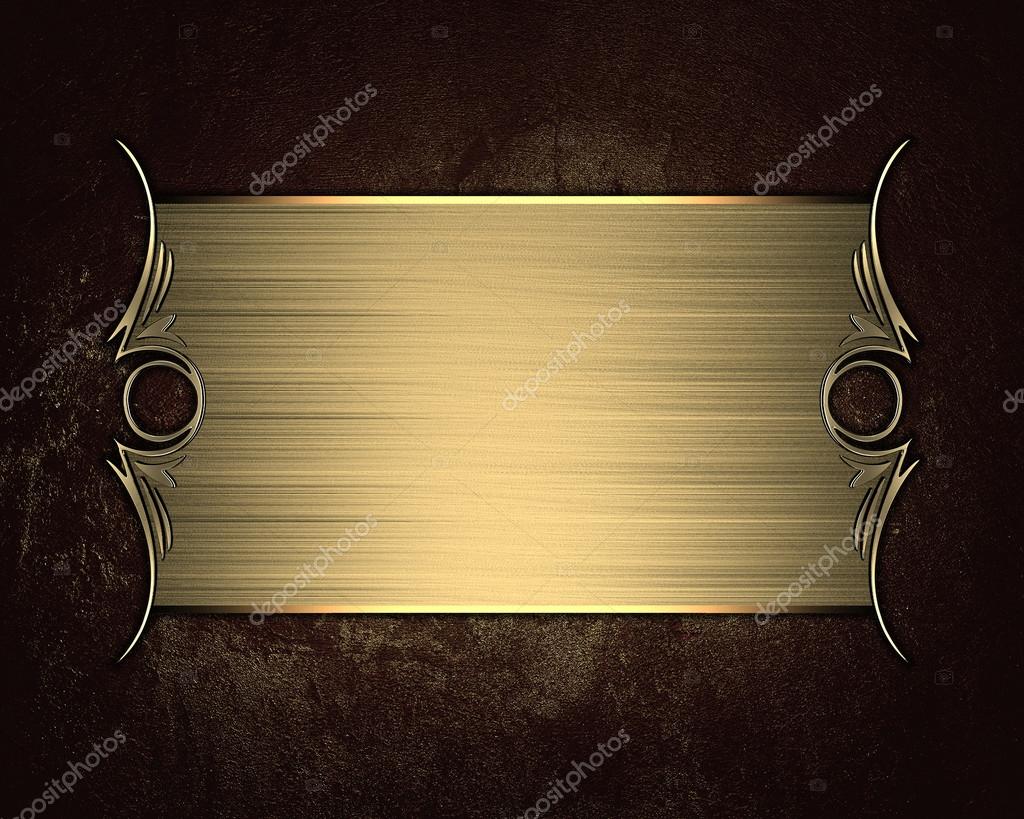 Grunge Brown Background With Gold Nameplate Design Template Design Element Larastock