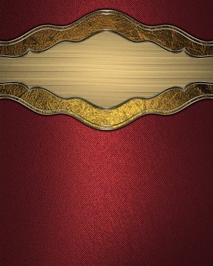 Sarı trim Altın plakalı kırmızı bir arka plan. tasarım şablonu