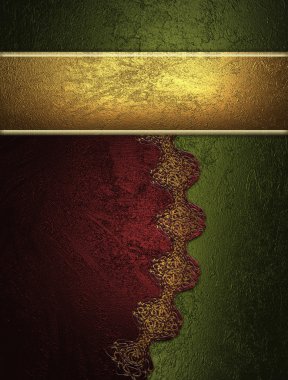 Kırmızı ve yeşil altın şerit arka plan. tasarım şablonu