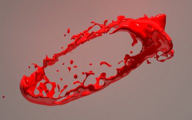 pembe bir arka plan üzerinde kırmızı bir sıçrama. öğe tasarımı