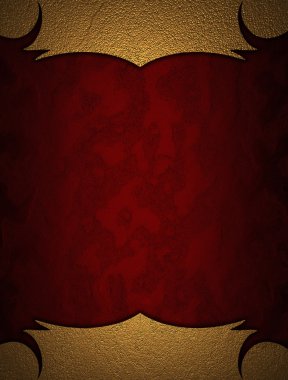 Kırmızı zengin dokulu altın kenarları ve altın trim ve