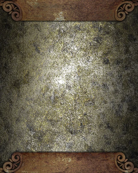 Textura grunge de metal con una placa oxidada para texto en los bordes —  Fotos de Stock