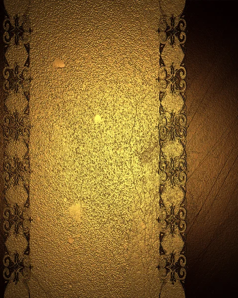 Brun bakgrund med guld mönster på kanterna. — Stockfoto