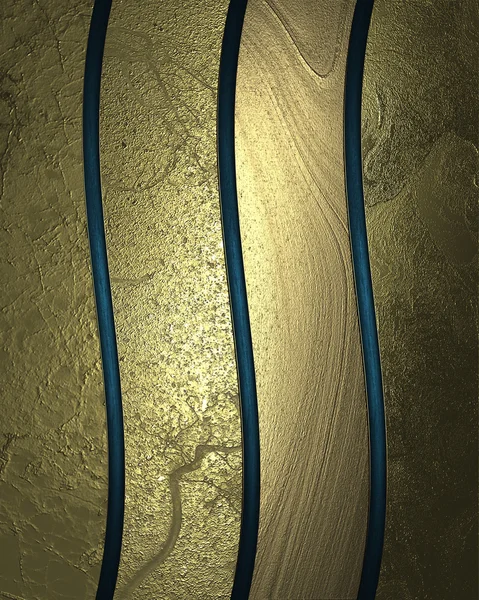 Gouden textuur met blauwe linten. ontwerp-element. — Stockfoto