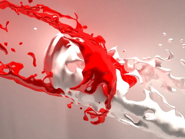 Red and white splash over white background. Element Design — Stock Photo, Image