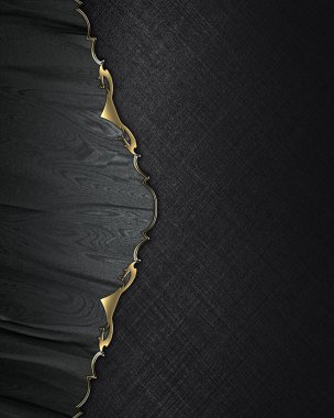 Altın çizgi ile siyah geçmiş. tasarım şablonu