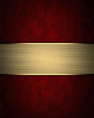 Altın plakalı kırmızı bir arka plan. tasarım şablonu