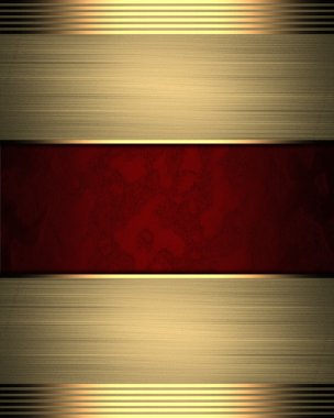 Altın kenarlı kırmızı arka plan. Tasarım şablonu