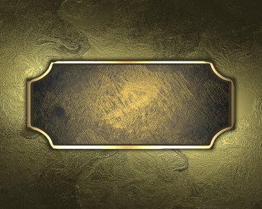 grunge altın tabela ile sarı arka plan