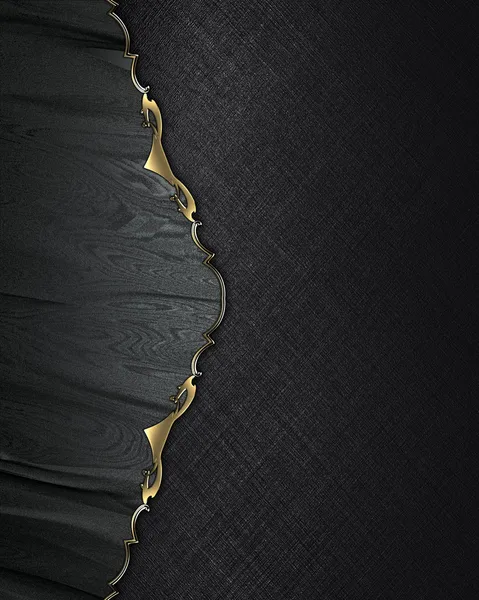 Черный фон с золотой линией гранжа. Шаблон для проектирования — стоковое фото