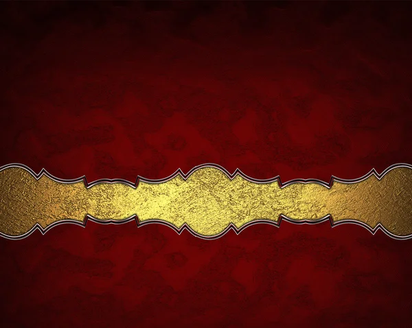 Red background with grunge gold edges. Template for design — Stock Photo, Image