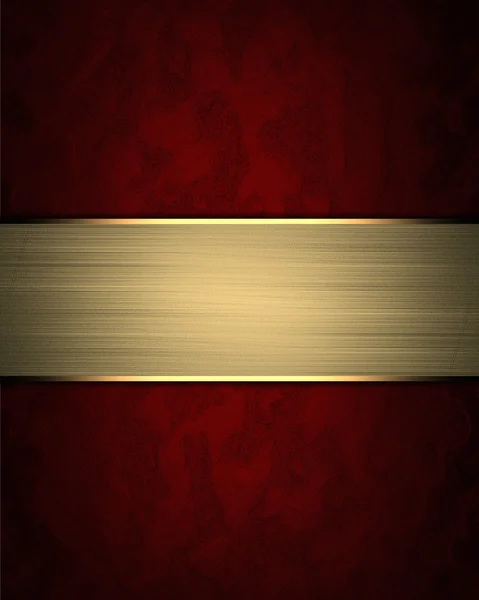 Red background with gold plate. Template for design — Stock Photo, Image