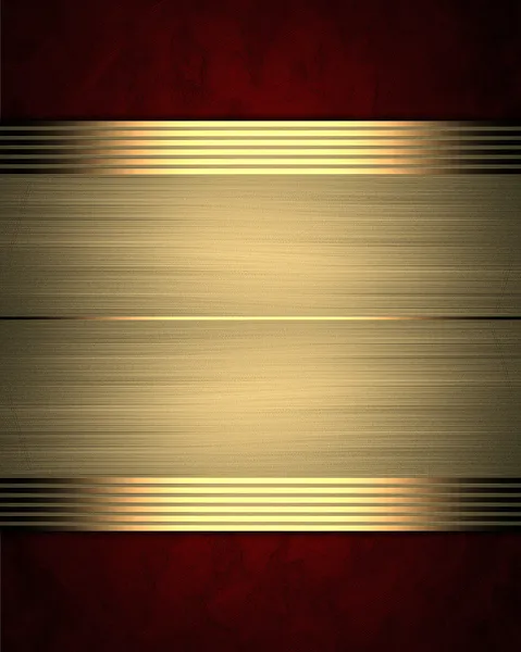 Fondo rosso con placca d'oro. Modello per il design — Foto Stock