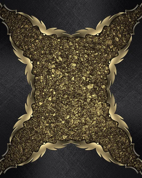 Bordas pretas com guarnição de ouro com poeira de ouro. Desenho do elemento — Fotografia de Stock