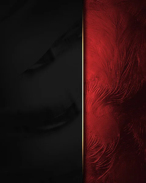 Siyah zemin kırmızı Kesikli altın trim — Stok fotoğraf