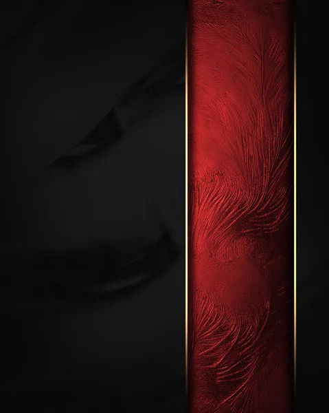 Fondo nero con ritaglio rosso con finiture in oro — Foto Stock