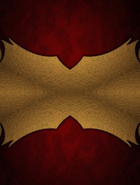 altın tabak ve güzel bir altın trim ile kırmızı bir arka plan.