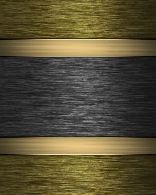 Metalik sarı arka plan gri plaka ile. tasarım şablonu