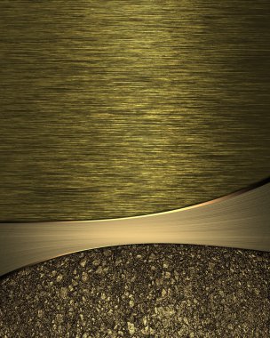 Metalik sarı arka plan ile altın şerit. tasarım şablonu