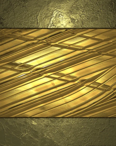 Abstracte gele achtergrond met abstracte gouden plaat. Ontwerpsjabloon — Stockfoto