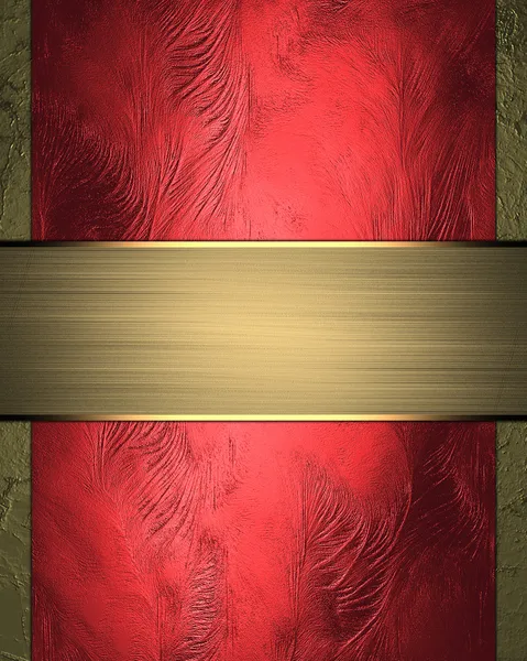 The rich red texture with gold ribbon. Design template — Stock Photo, Image