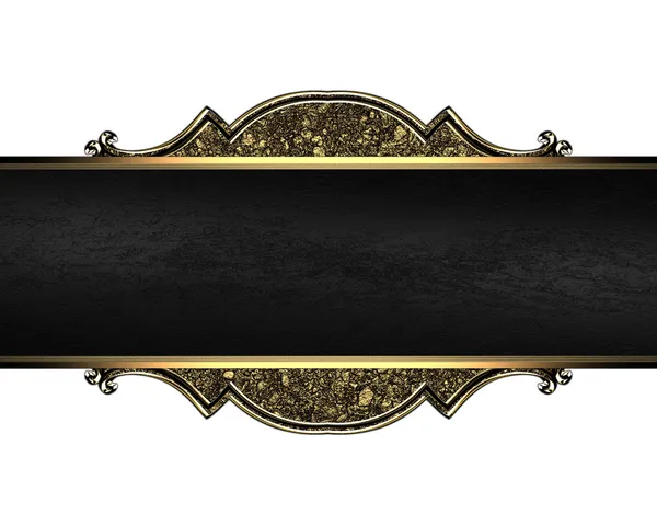 kum ve siyah Şerit'in altın desen doku ile tabela. tasarım şablonu