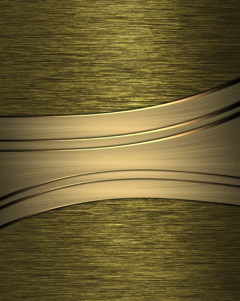 Sarı saten zemin altın şeritler. tasarım şablonu — Stok fotoğraf
