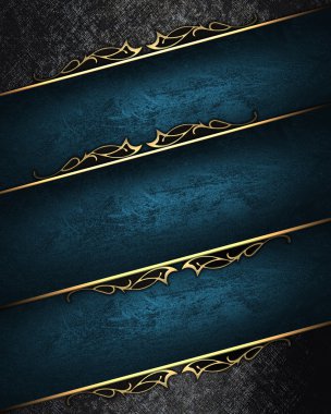 mavi kurdele ve kenarlarda altın deseni ile eski püskü doku