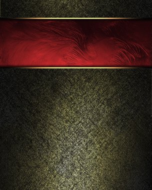 siyah arka plan ile yaldız ve kırmızı plaka altın trim ile