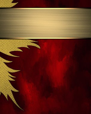 soyut sarı desen ve altın plaka ile kırmızı bir arka plan