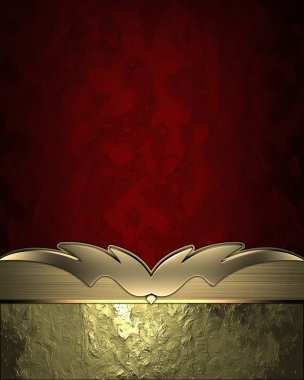 kırmızı arka plan ile altın altın kenarları kırpın. tasarım şablonu