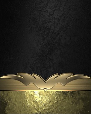 siyah arka plan ile altın altın kenarları kırpın. tasarım şablonu