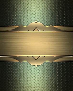 Grunge yeşil altın plaka ile arka plan. tasarım şablonu