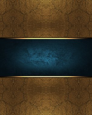 Mavi plakalı metal kahverengi zemin. tasarım şablonu