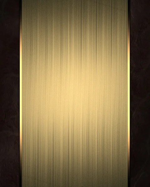 Abstract brown background with gold plate — Stock Photo, Image