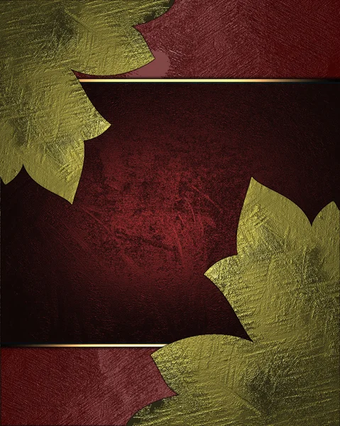 Abstrakt röd bakgrund med gyllene skär och röda plattan — Stockfoto