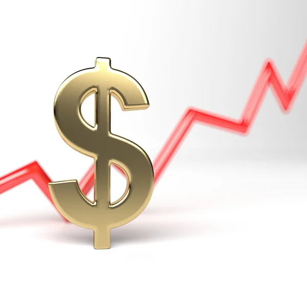 Рост доллара на экономическом рынке — стоковое фото