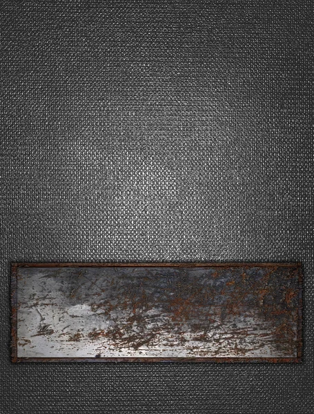 Textura de metal grunge con un signo oxidado. Plantilla diseño —  Fotos de Stock