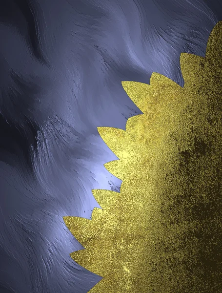 Glänzend blauer Hintergrund mit altem Goldeinsatz. Designvorlage — Stockfoto