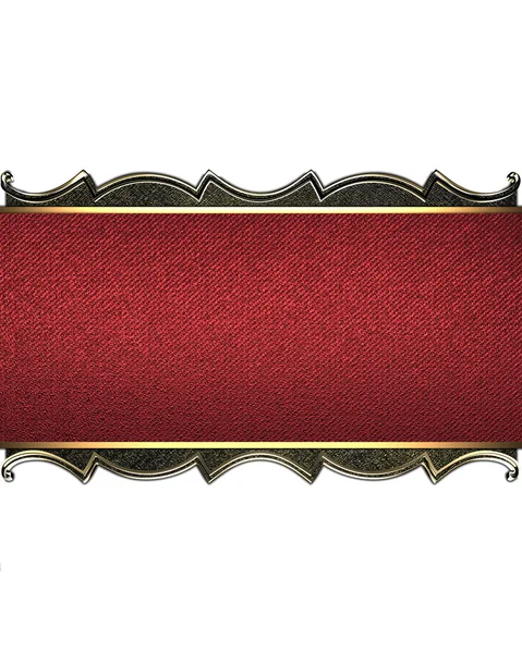 Červená stužka zlatem ornamentem izolovaných na bílém pozadí — Stock fotografie