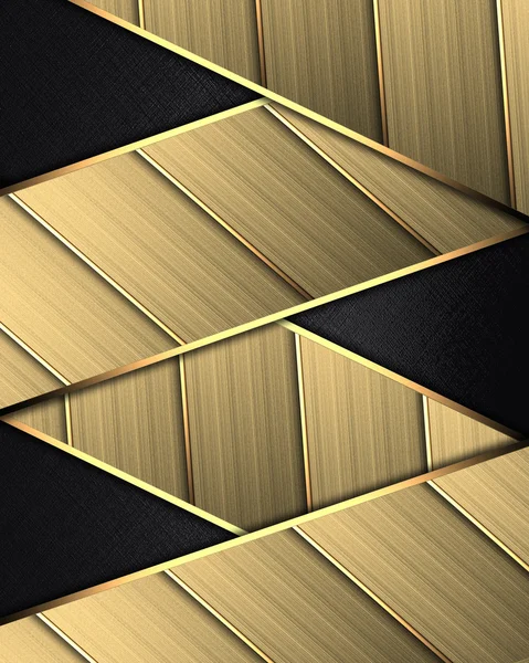 Fondo negro, con cinta de oro abstracta — Foto de Stock