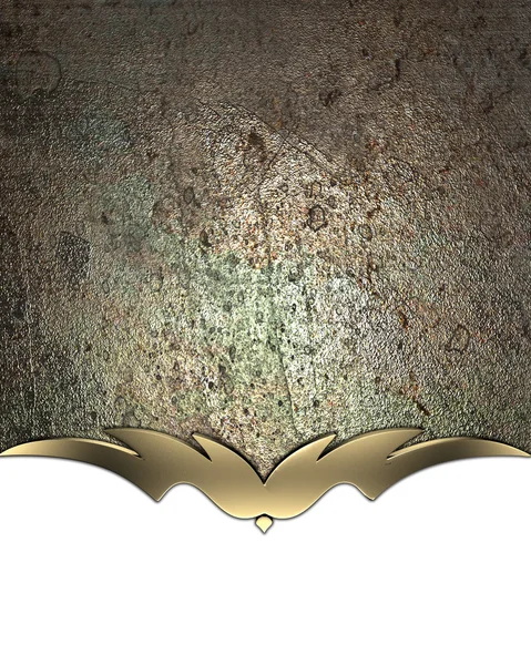 Grunge metallic background with gold trim — Stock Photo, Image