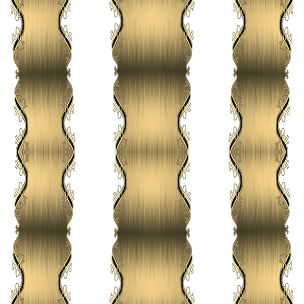 Nastri in oro sagomato. Modello di progettazione — Foto Stock